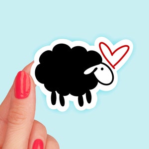 Black Sheep Heart Vinyl Sticker