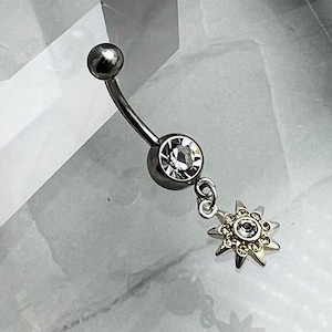 Star Belly Ring 14G Implant Grade Surgical Steel Belly Button Navel Ring