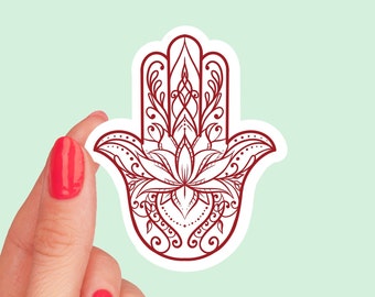 Hamsa Lotus Vinyl Sticker