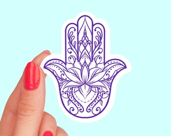 Hamsa Lotus Vinyl Sticker