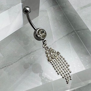 Chandelier Dangle Belly Ring  14G Implant Grade Surgical Steel Belly Button Navel Ring