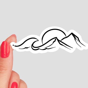 Mountain Sun Wave Vinyl Sticker