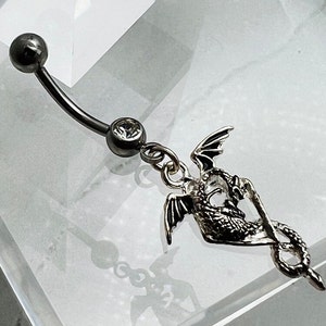 14G Dragon Belly Ring Implant Grade Surgical Steel Belly Button Navel Ring