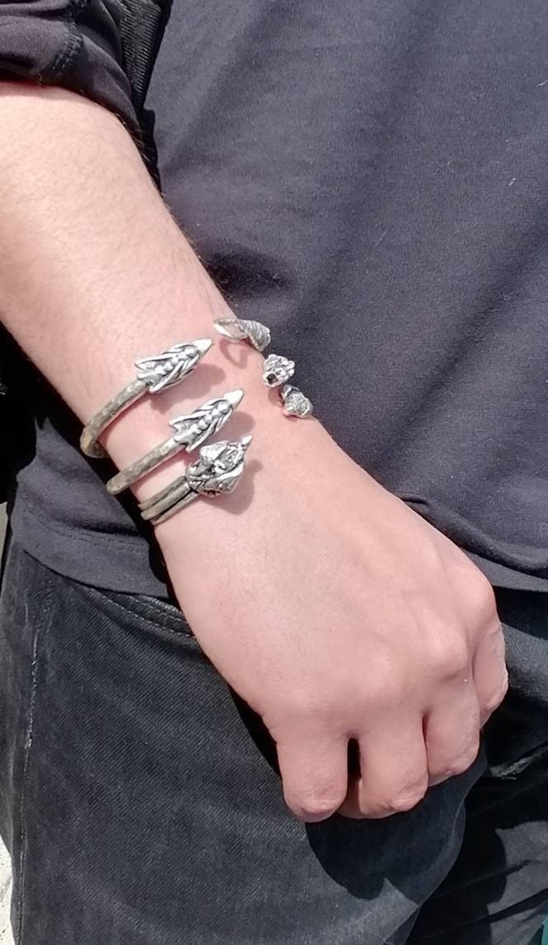 Wikinger Runen Schmuck Flongo Wikinger Runen Armreif - Vintage Edelstahl Armband Mit Nordischen Symbolen Für Männer Nordischer Schmuck Edelstahl