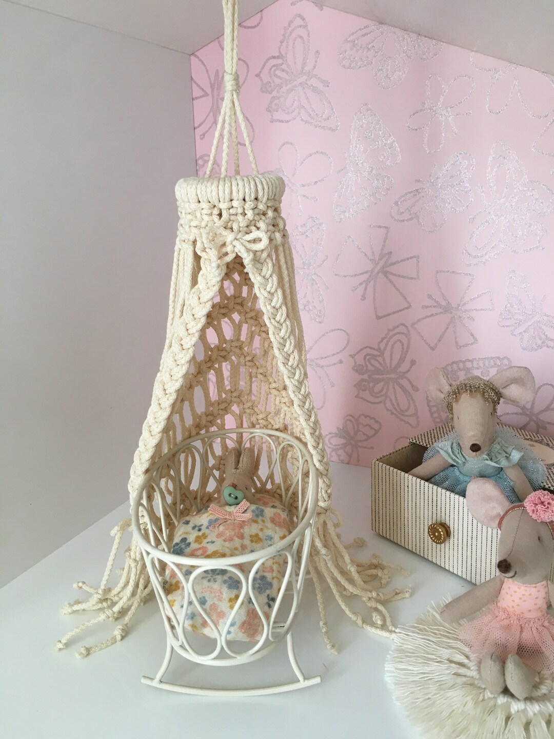 Miniature Canopy Macrame/ Dollhouse Furniture Macrame/ Nursery Etsy