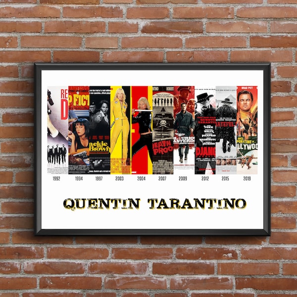 Custom Filmography Film Collection Poster  Any Films / Actor / Director / Writer / Example is Quentin Tarantino