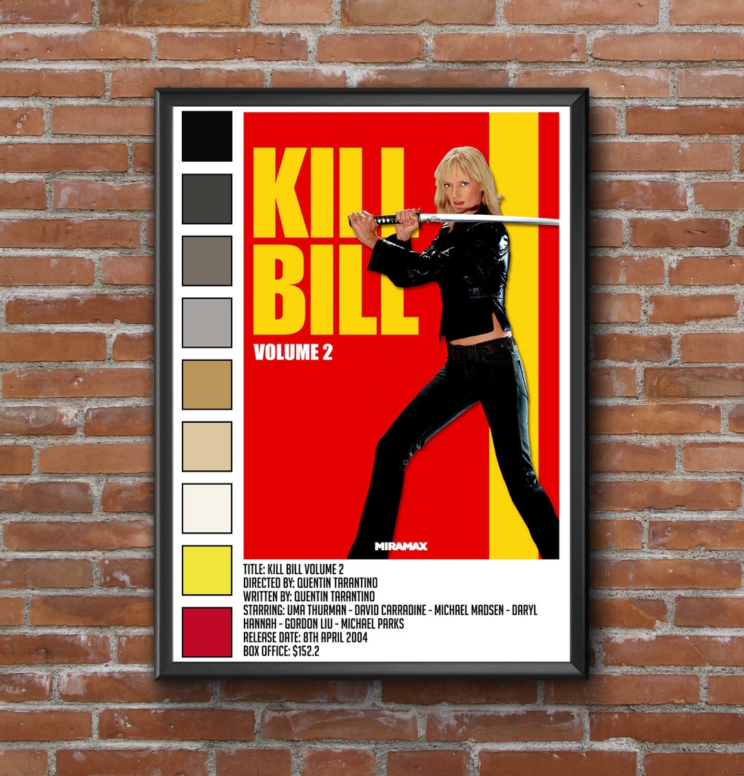 Kill Bill 2 Movie Poster / Film Poster Available in Any Film Framed or Unframed up to A1 in Size