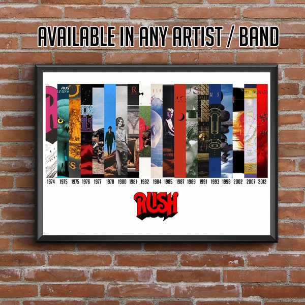 Your Favourite Band Discography Print - Available in Any Artist and Any amount of Albums - Amazing Christmas Gift for Music Lovers