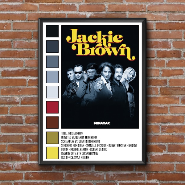 Jackie Brown- Movie Poster / Film Poster - Available in Any Film - Digital Download Version A1 in Size - Film Fan Gift, Christmas Gift