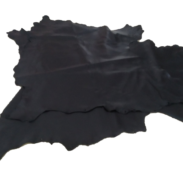 Black Nappa Goatskin Leather | High Quality | Bulgarian Leather | Great for Sewing