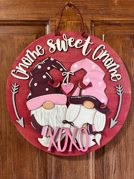 Valentine Gnome Door Hanger