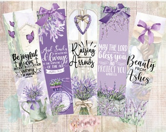 Lavender Bible Verse Bookmarks, Set of 5 (Digital Download)