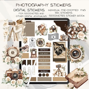 Photography Digital Stickers: GoodNotes Planner, iPad (PNG, GoodNotes file)