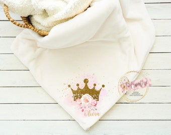 Floral Gold Crown Baby Sublimation Design (PNG File)