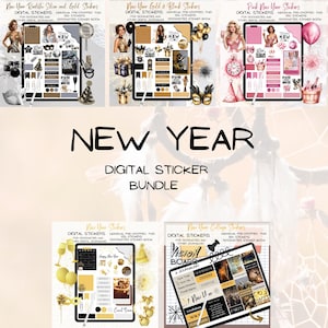 NEW YEAR STICKERS Bundle,New Year Goodnotes Stickers, New Year Digital Stickers, Digital journaling, GoodNotes Planner,ipad stickers
