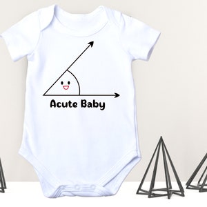 Acute Angle Baby Shirt, Baby Gift Ideas, Baby Bodysuit, Unique Gift Ideas, Minimalistic Gift Idea, Math Humor Baby Bodysuit, Punny Shirt