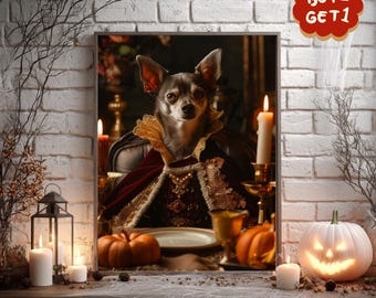Custom Halloween Pet Portrait | Renaissance Royal Pet Art (Digital)