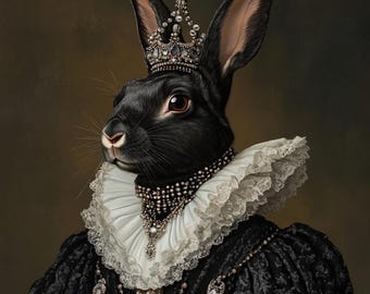 Aangepast huisdierportret renaissance: koninklijke hond- of katkunst (digitaal cadeau)
