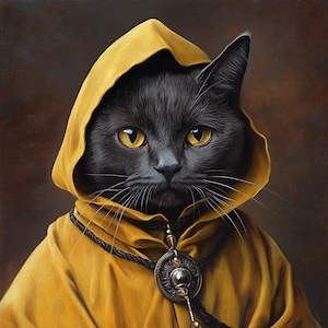 24 HOURS The Monk Pet Custom Portraits, Renaissance Pet Portrait, Funny Royal Canvas, Digital Pet Art, Personalized Pet Portrait Design Gift
