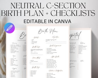 Plantilla de plan de parto por cesárea Plan de parto por cesárea Preferencias de parto imprimibles