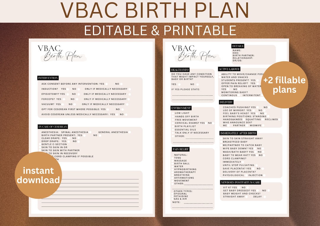 Vbac Birth Plan Template Printable Birth Plan Natural Birth Plan Birth Vbac Birth Plan Template Printable Birth Plan Natural Birth Plan Birth