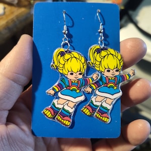 Rainbow brite inspired earrings childhood nostalgia fun and unique