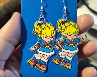 Rainbow brite inspired earrings childhood nostalgia fun and unique