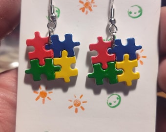 autism awareness earrings handmade lightweight