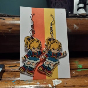 Rainbow brite inspired earrings childhood nostalgia fun and unique