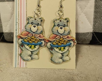 Fun and unique Grammy care bear Earrings fun and Features recycle 1984 artwork