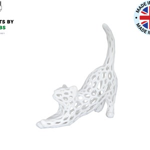 Figura decorativa Voronoi elástica con estampado 3D de gato