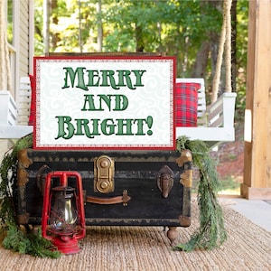 Merry and Bright porch sign - free shipping, Christmas Welcome, Farmhouse Welcome, Front Porch Sign, Christmas Decor, Christmas Decoration