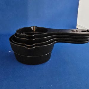 Set Of 4 Black Nesting Measuring Cups & Spoons - Made in USA