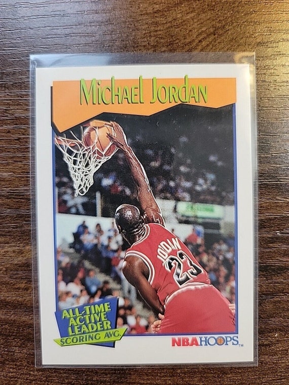 Michael Jordan 1991-1992 NBA Hoops #536 Score Leader Chicago