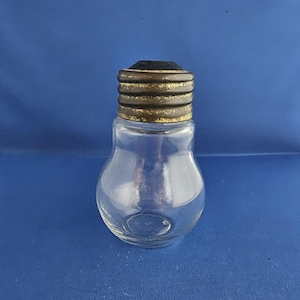 Vintage Glass Light Bulb Shaped Vase-Jar w/Screw-On Cover - No 15 on Bottom