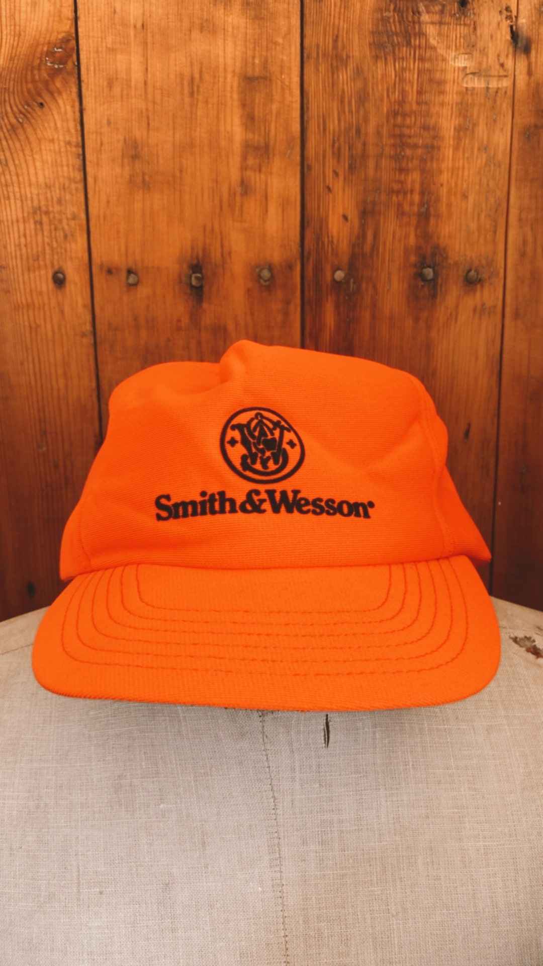 Vintage Orange and Black Smith and Wesson Guns & Ammo, Trucker Hat Snap ...