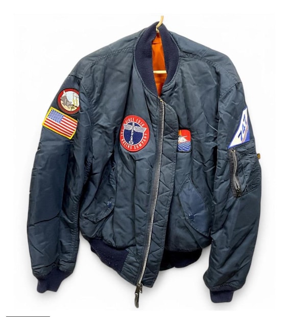 Vintage Men's USAF Flyers Intermediate MA-1 Bomber Jacket Zip up