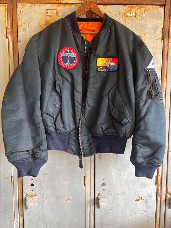 Vintage Men's USAF Flyers Intermediate MA-1 Bomber Jacket Zip up