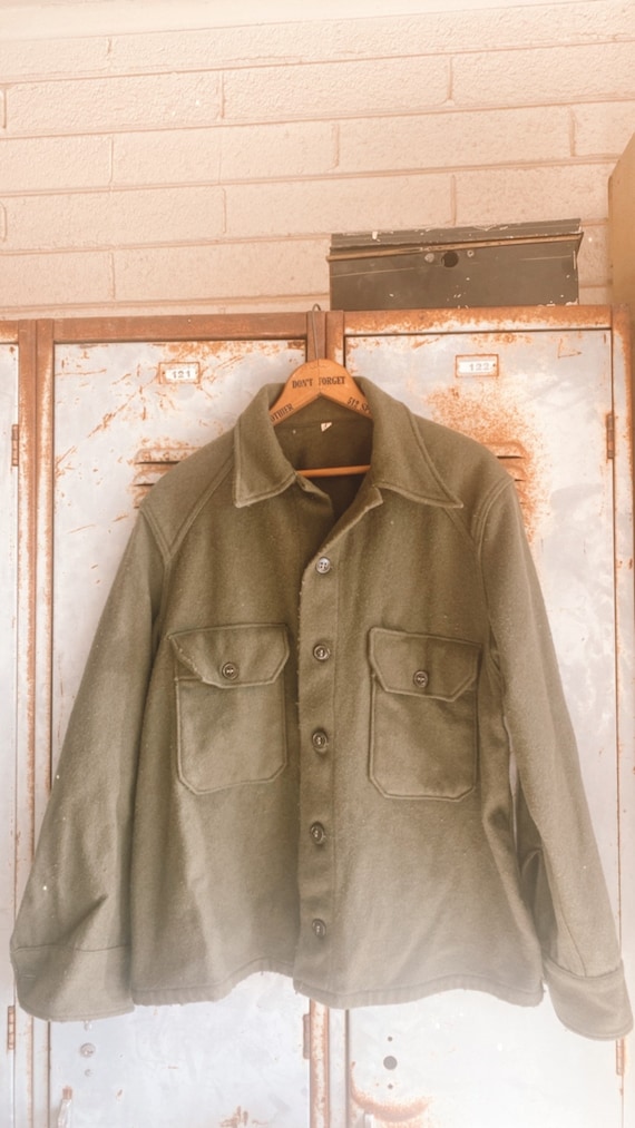 Vintage Men's Military Jacket Green Military Jacke