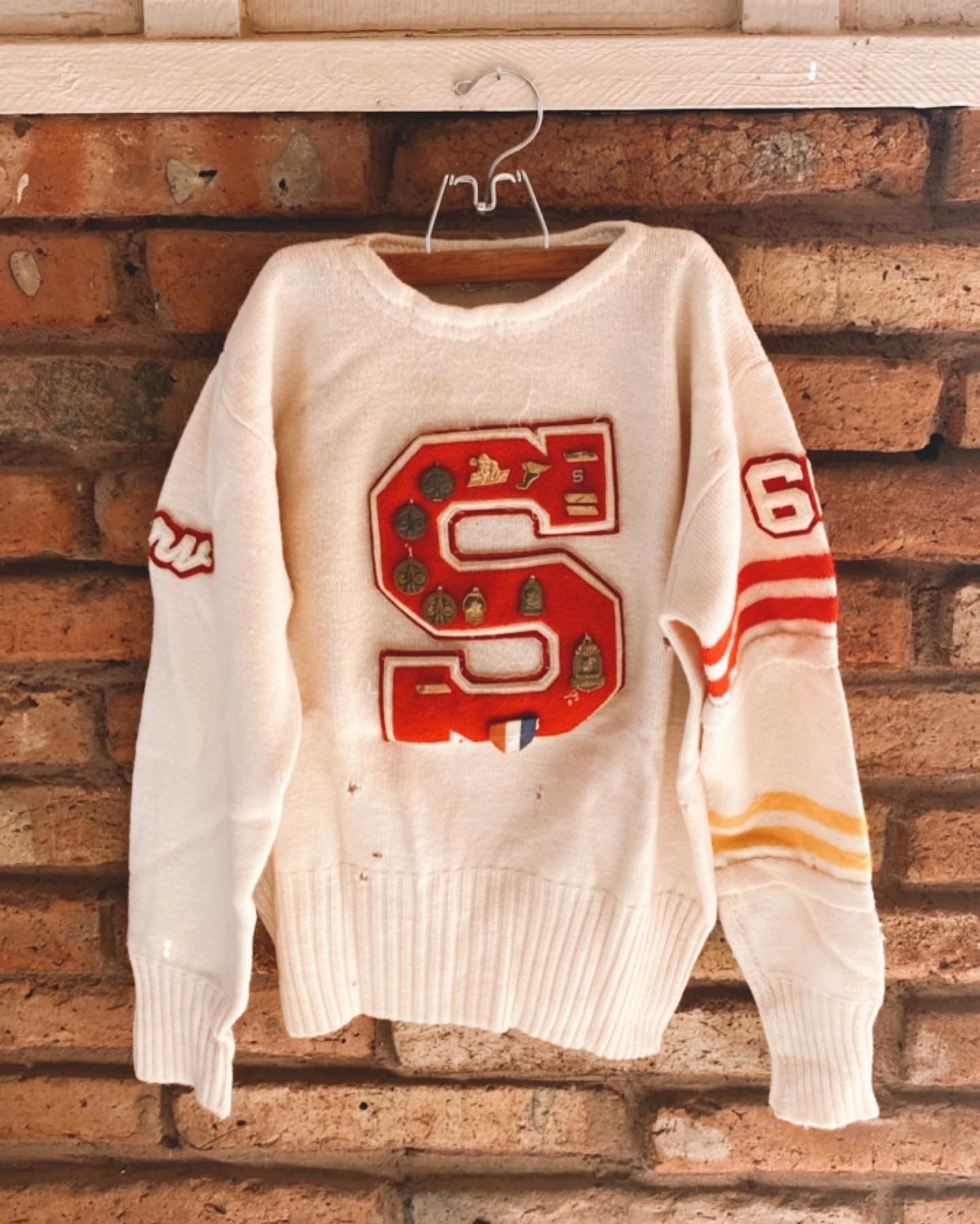 Vintage Letterman Sweater Unisex Stripped Knit S Nebraska   Etsy