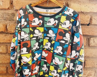 Vintage Mickey Mouse Disney vintage sweater sweatshirt Mickey & Co large 80s style, vintage Disney, pop art, Mickey Mouse sweatshirt Disney