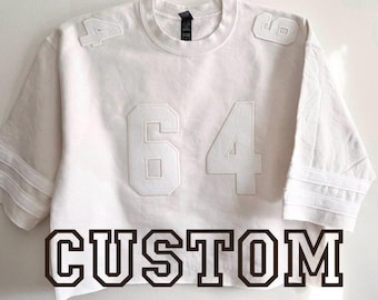 Custom Ivory Cropped Jersey Sweater