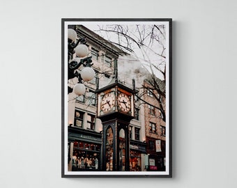 Gastown Steam Clock, Vancouver Photography Print, Canada Wall Art