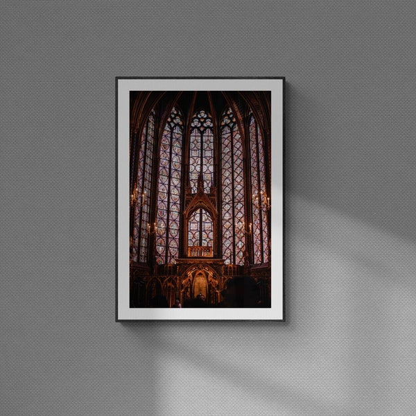 Sainte-Chapelle Paris Art Print, Paris Wall Art, Paris France, Europe Cathedral poster, Cathedral Poster, Sainte-Chapelle