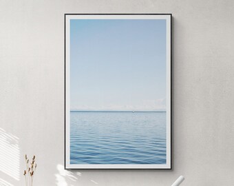 Calm Ocean Photography Print, Minimalist Wall Art (Digital Download)