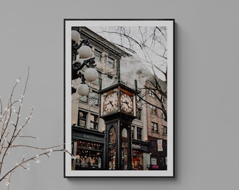 Gastown Steam Clock Print, Vancouver Photography, Canada Wall Art (Digital Download)