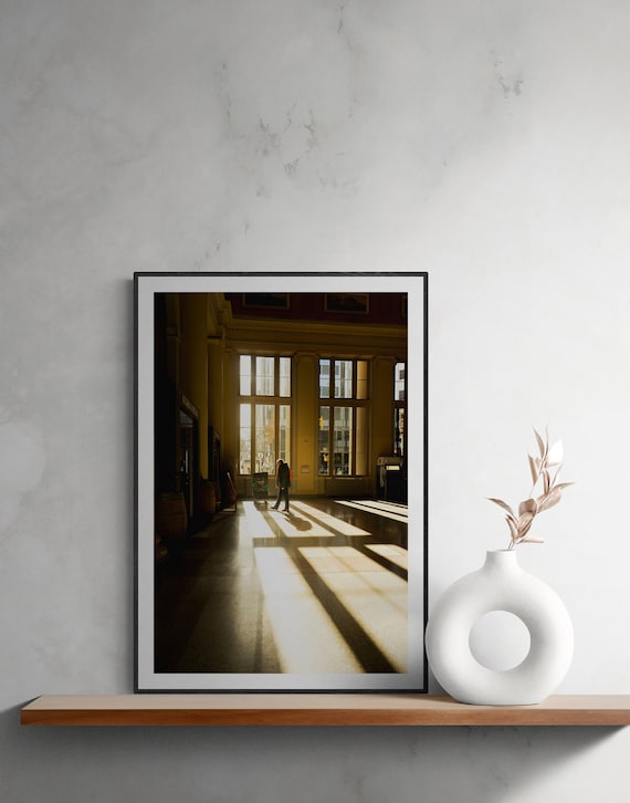 Sunset Street Photography Print, Moody Minimalist Wall Art