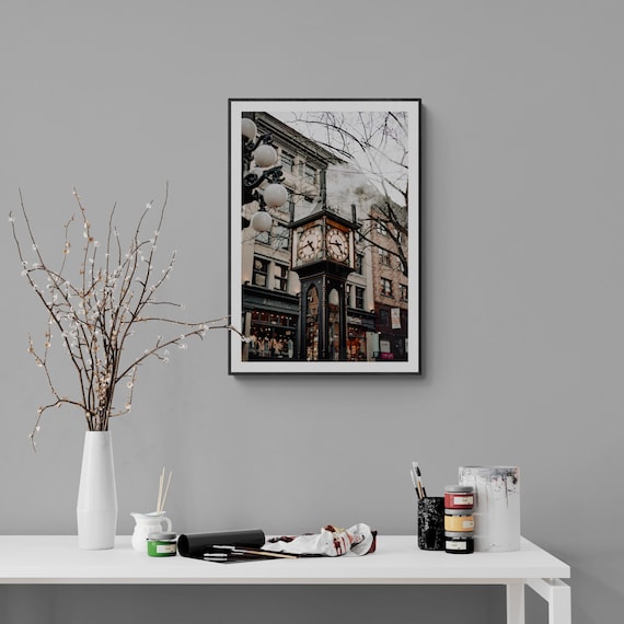 Gastown Steam Clock Print, Vancouver Photography, Canada Wall Art (Digital Download)