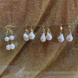 Elegance Perfect Beauty – Baroque Pearl Dangle & Drop Earrings | 2 Color Options | 316L Stainless Steel Hooks