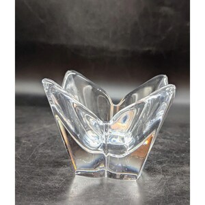 Vintage Orrefors Clear Crystal Tulip Bowl Designed by Jan Johansson Sweden 3.5&quot;